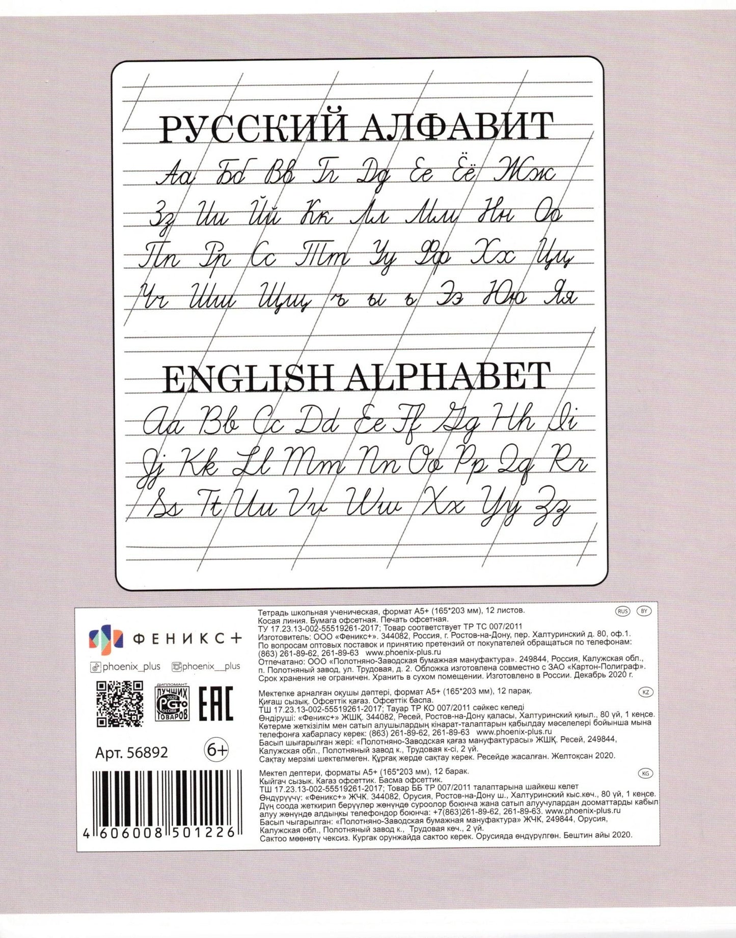 Notebook, 12 pages, diagonal line, pastel assortment