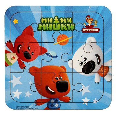 Деревянная пазл 10*10 см. Ми-ми-мишки