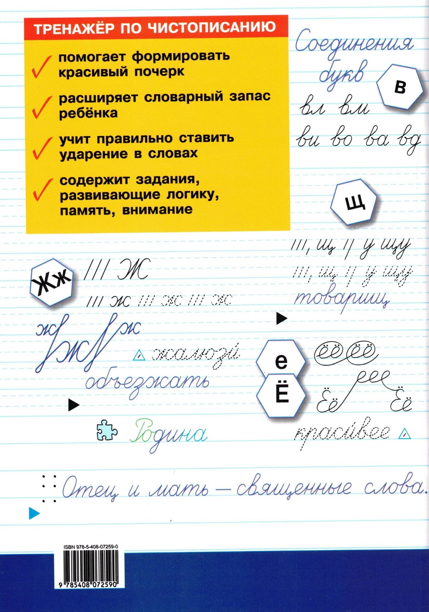 Тренажёр по чистописанию 2-3 кл. Переход с узкой строчки на широкую