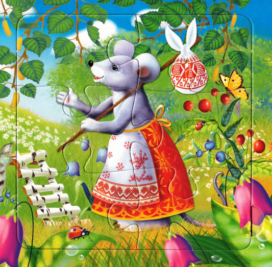 Теремок Картонная книга с 5 пазлами