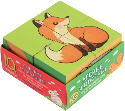 Smart cubes in a tray. 4 pieces. Forest animals.