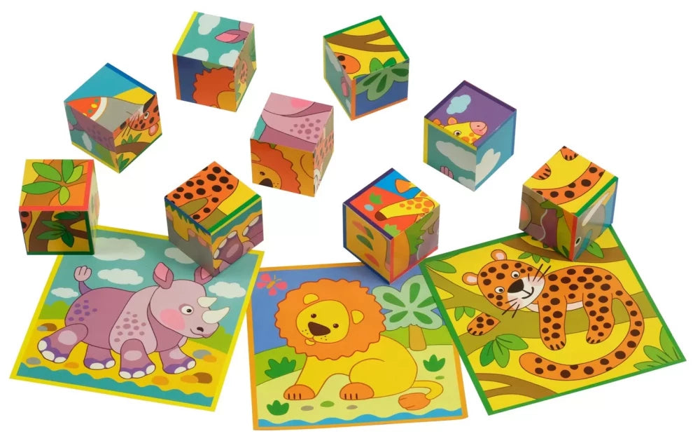 Smart cubes in a tray. 9 pieces. Fun Africa.