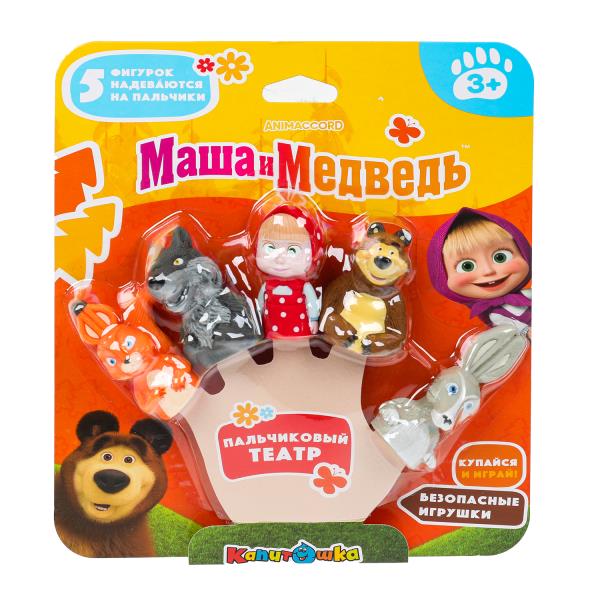 Игрушка пластизоль для ванны Маша и Медведь пальчиковый театр
