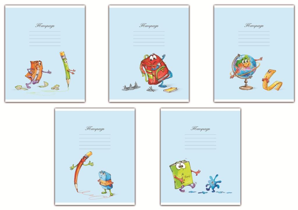 School notebook "Fun School" 18 sheets, lined, assorted