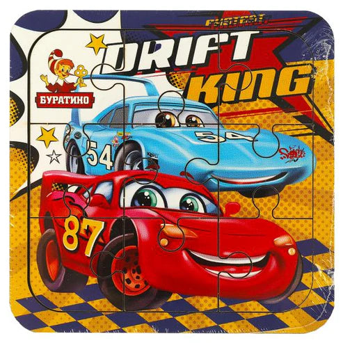 Деревянная пазл тачки, 10*10 см