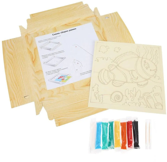 Educational toys. "Underwater World" colored sand art kit