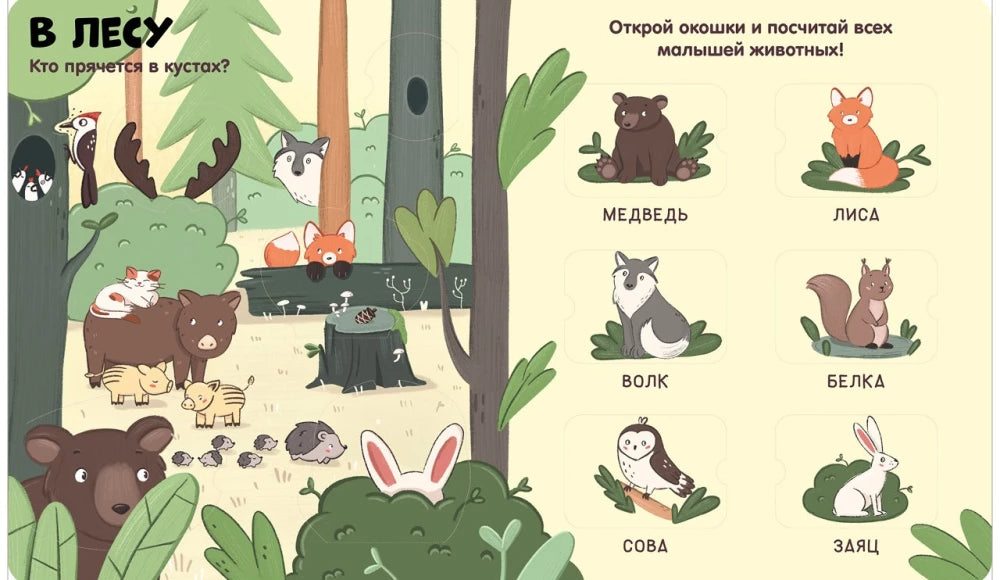 Книжка с окошками. Животные