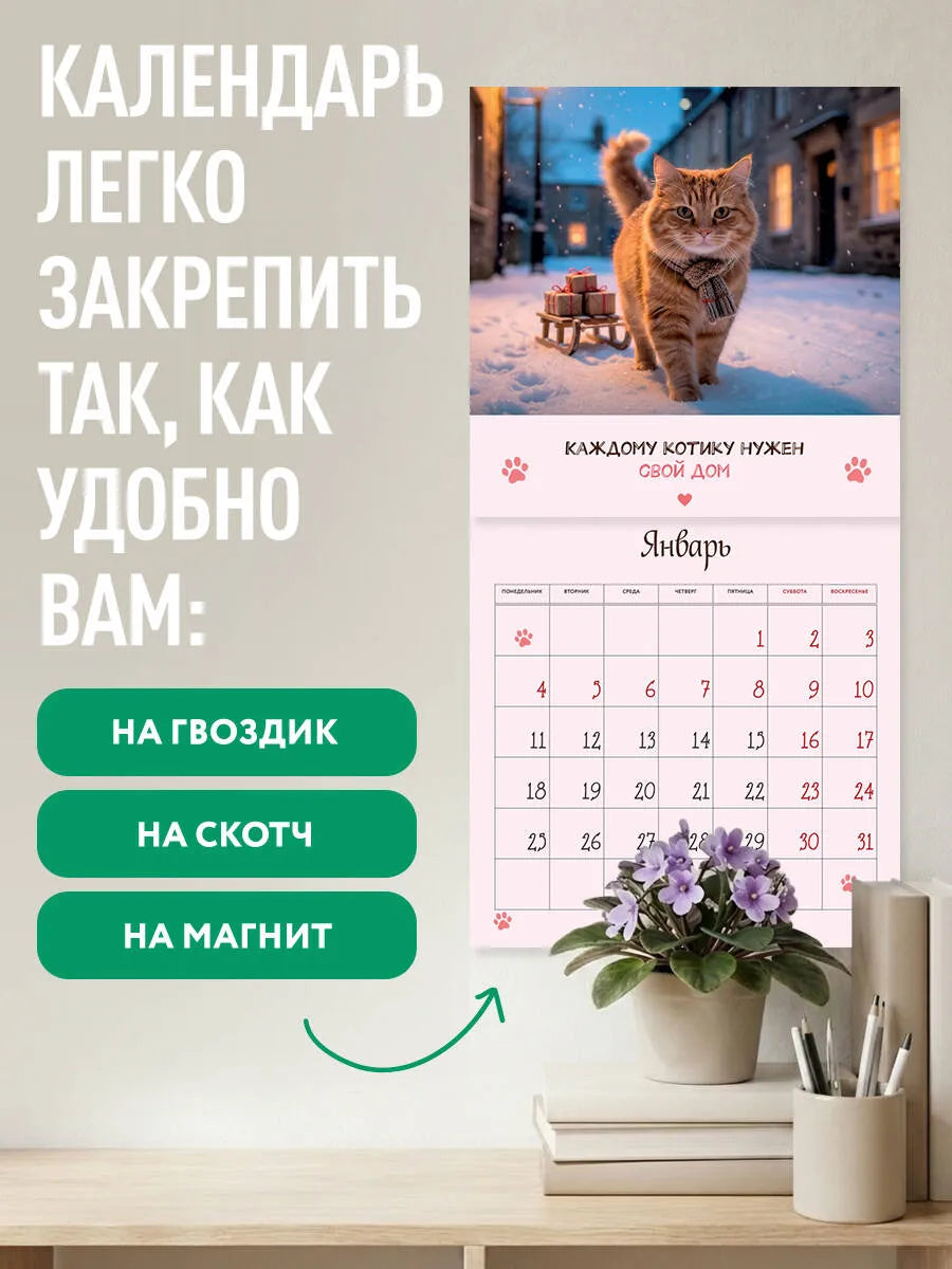 Будь котиком. Календарь настенный на 2027 год