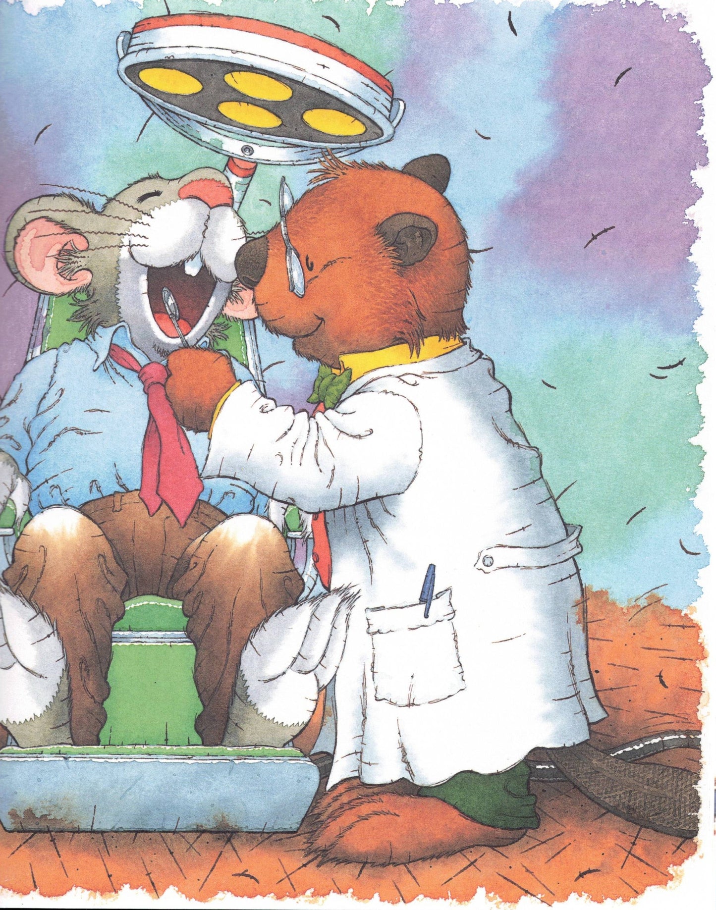 Tim the mouse doesn't want to brush his teeth.