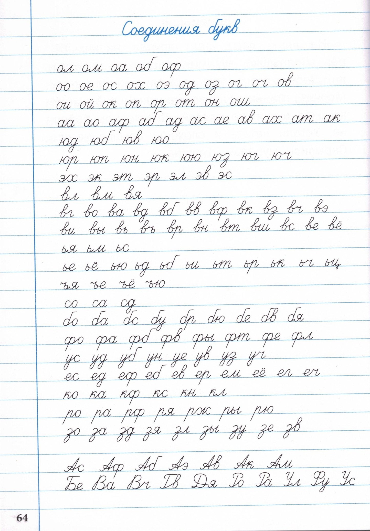 Тренажёр по чистописанию 2-3 кл. Переход с узкой строчки на широкую