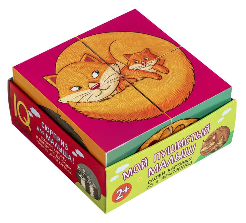 Умные кубики в поддончике. 4 штуки. Мой пушистый малыш