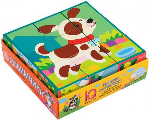 Умные кубики в поддончике. 9 штук. Любимчики