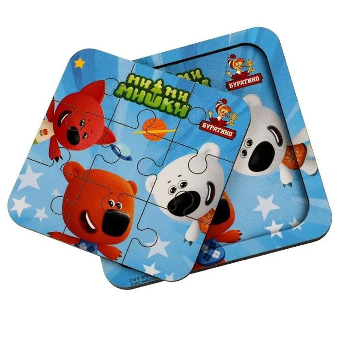 Wooden puzzle 10*10 cm. Be-be-bears