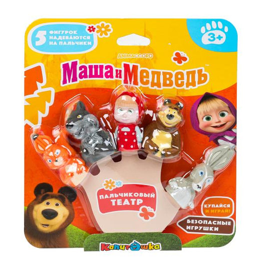 Игрушка пластизоль для ванны Маша и Медведь пальчиковый театр