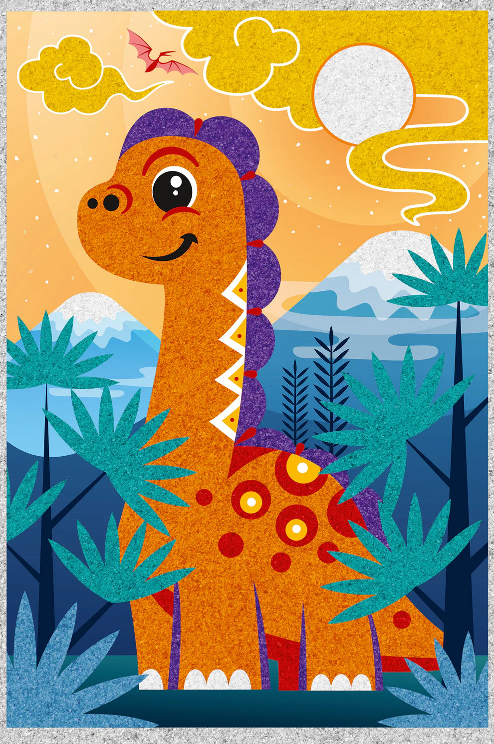 Песочная фреска: Динозаврик