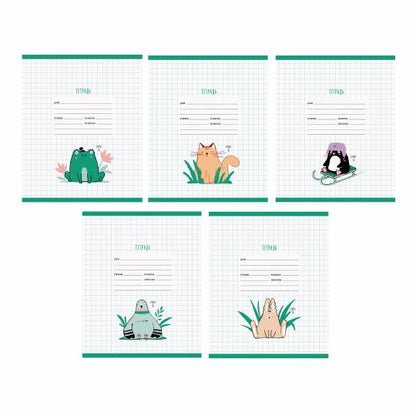 Тетрадь 12л круп.клетка Привет! ассортимент